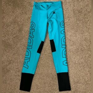 adidas turquoise/black workout leggings XS